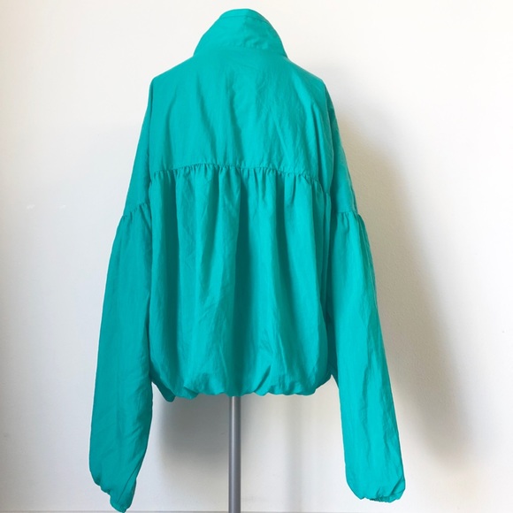 Free People Balloon Green Bomber Zip Up Jacket - Picture 5 of 8